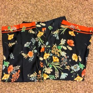 Zara Basic Collection Pants, Floral Print, Size L